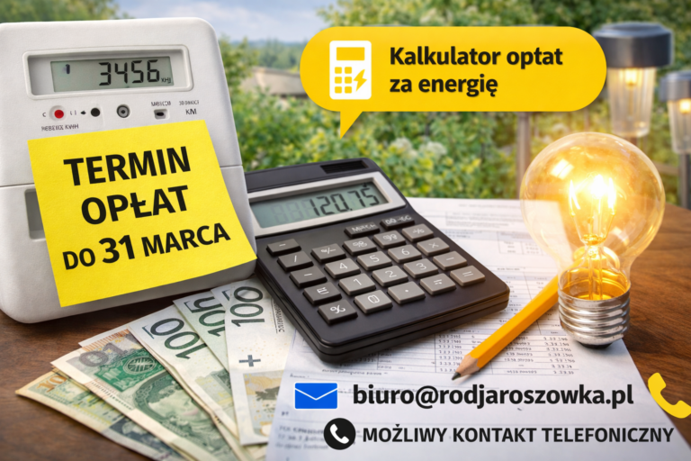 Przypomnienie o opłatach za energię elektryczną – termin do 31 marca