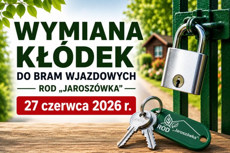 Wymiana kłódek na bramach wjazdowych ROD „Jaroszówka”